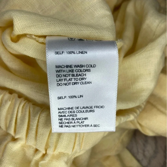 Urban Outfitters  Tie-Front Cut-Out Linen Jumpsuit | Yellow | Size XS - Picture 10 of 13